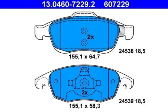 Bremsbelagsatz, Scheibenbremse ATE 13.0460-7229.2 Bild Bremsbelagsatz, Scheibenbremse ATE 13.0460-7229.2