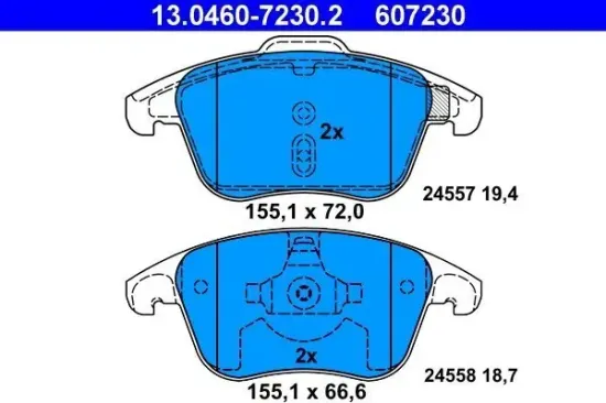 Bremsbelagsatz, Scheibenbremse ATE 13.0460-7230.2 Bild Bremsbelagsatz, Scheibenbremse ATE 13.0460-7230.2