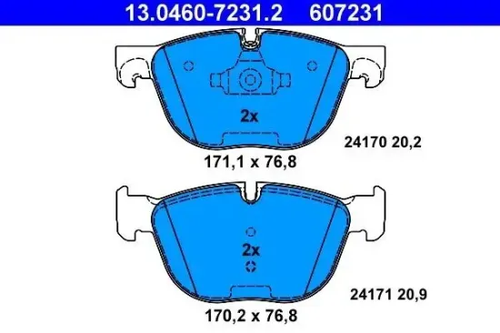 Bremsbelagsatz, Scheibenbremse Vorderachse ATE 13.0460-7231.2 Bild Bremsbelagsatz, Scheibenbremse Vorderachse ATE 13.0460-7231.2
