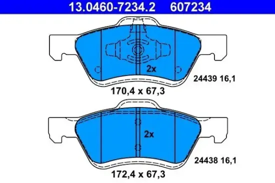 Bremsbelagsatz, Scheibenbremse ATE 13.0460-7234.2 Bild Bremsbelagsatz, Scheibenbremse ATE 13.0460-7234.2