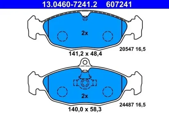 Bremsbelagsatz, Scheibenbremse Hinterachse ATE 13.0460-7241.2 Bild Bremsbelagsatz, Scheibenbremse Hinterachse ATE 13.0460-7241.2