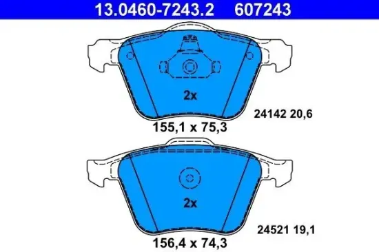 Bremsbelagsatz, Scheibenbremse ATE 13.0460-7243.2 Bild Bremsbelagsatz, Scheibenbremse ATE 13.0460-7243.2