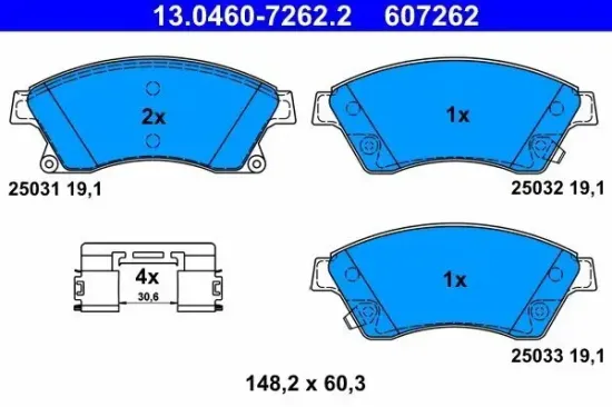 Bremsbelagsatz, Scheibenbremse ATE 13.0460-7262.2 Bild Bremsbelagsatz, Scheibenbremse ATE 13.0460-7262.2