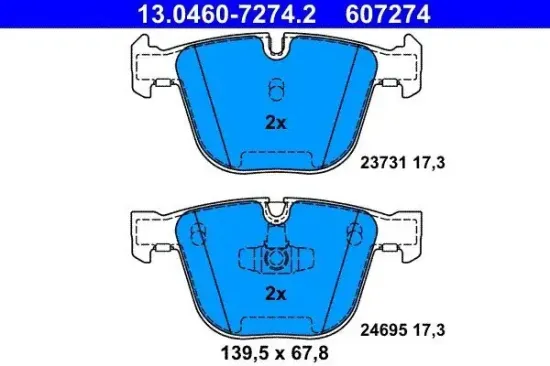 Bremsbelagsatz, Scheibenbremse ATE 13.0460-7274.2 Bild Bremsbelagsatz, Scheibenbremse ATE 13.0460-7274.2