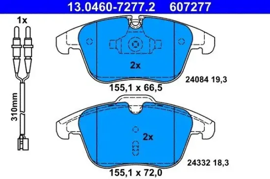 Bremsbelagsatz, Scheibenbremse ATE 13.0460-7277.2 Bild Bremsbelagsatz, Scheibenbremse ATE 13.0460-7277.2