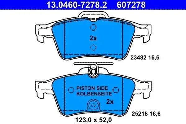 Bremsbelagsatz, Scheibenbremse ATE 13.0460-7278.2