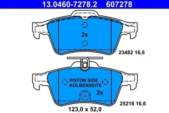 Bremsbelagsatz, Scheibenbremse ATE 13.0460-7278.2 Bild Bremsbelagsatz, Scheibenbremse ATE 13.0460-7278.2