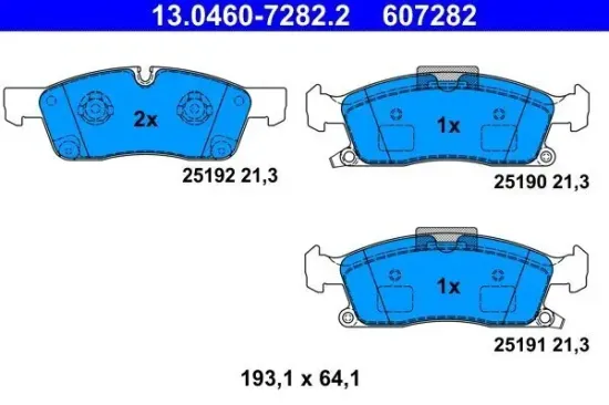 Bremsbelagsatz, Scheibenbremse ATE 13.0460-7282.2 Bild Bremsbelagsatz, Scheibenbremse ATE 13.0460-7282.2