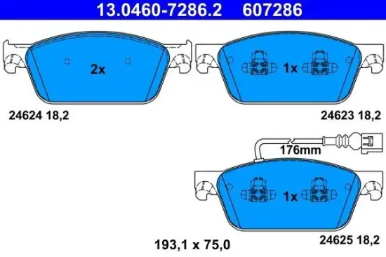 Bremsbelagsatz, Scheibenbremse ATE 13.0460-7286.2 Bild Bremsbelagsatz, Scheibenbremse ATE 13.0460-7286.2