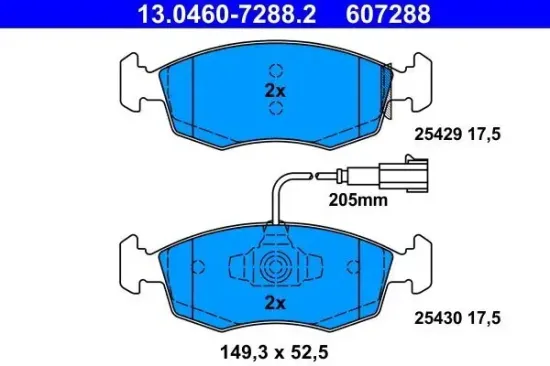 Bremsbelagsatz, Scheibenbremse ATE 13.0460-7288.2 Bild Bremsbelagsatz, Scheibenbremse ATE 13.0460-7288.2