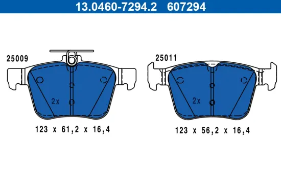 Bremsbelagsatz, Scheibenbremse Hinterachse ATE 13.0460-7294.2 Bild Bremsbelagsatz, Scheibenbremse Hinterachse ATE 13.0460-7294.2
