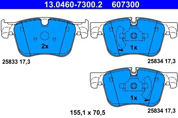 Bremsbelagsatz, Scheibenbremse ATE 13.0460-7300.2