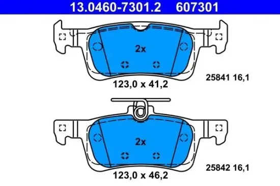 Bremsbelagsatz, Scheibenbremse ATE 13.0460-7301.2 Bild Bremsbelagsatz, Scheibenbremse ATE 13.0460-7301.2