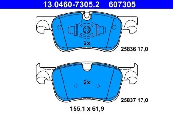 Bremsbelagsatz, Scheibenbremse ATE 13.0460-7305.2 Bild Bremsbelagsatz, Scheibenbremse ATE 13.0460-7305.2