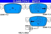 Bremsbelagsatz, Scheibenbremse Vorderachse ATE 13.0460-7314.2