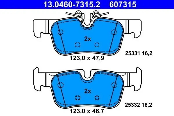 Bremsbelagsatz, Scheibenbremse Hinterachse ATE 13.0460-7315.2