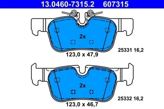 Bremsbelagsatz, Scheibenbremse Hinterachse ATE 13.0460-7315.2 Bild Bremsbelagsatz, Scheibenbremse Hinterachse ATE 13.0460-7315.2
