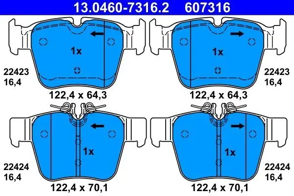 Bremsbelagsatz, Scheibenbremse ATE 13.0460-7316.2