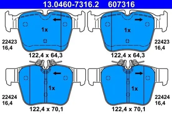 Bremsbelagsatz, Scheibenbremse ATE 13.0460-7316.2 Bild Bremsbelagsatz, Scheibenbremse ATE 13.0460-7316.2