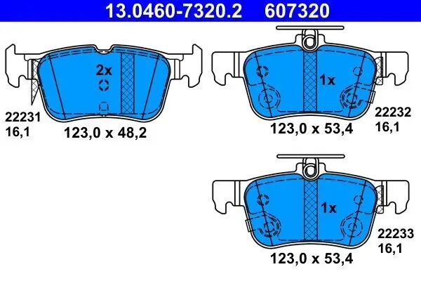 Bremsbelagsatz, Scheibenbremse ATE 13.0460-7320.2