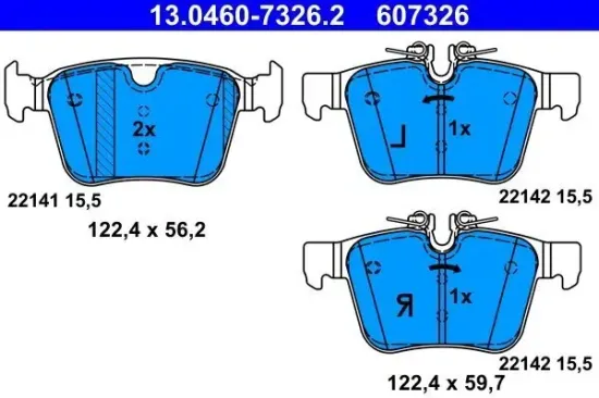 Bremsbelagsatz, Scheibenbremse ATE 13.0460-7326.2 Bild Bremsbelagsatz, Scheibenbremse ATE 13.0460-7326.2