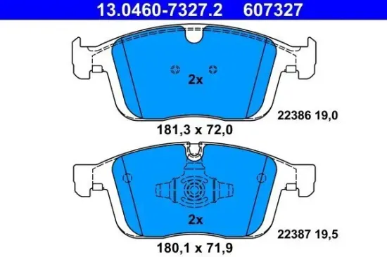 Bremsbelagsatz, Scheibenbremse ATE 13.0460-7327.2 Bild Bremsbelagsatz, Scheibenbremse ATE 13.0460-7327.2