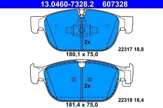 Bremsbelagsatz, Scheibenbremse ATE 13.0460-7328.2 Bild Bremsbelagsatz, Scheibenbremse ATE 13.0460-7328.2