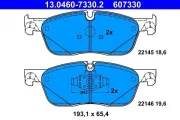 Bremsbelagsatz, Scheibenbremse Vorderachse ATE 13.0460-7330.2