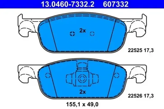 Bremsbelagsatz, Scheibenbremse ATE 13.0460-7332.2 Bild Bremsbelagsatz, Scheibenbremse ATE 13.0460-7332.2