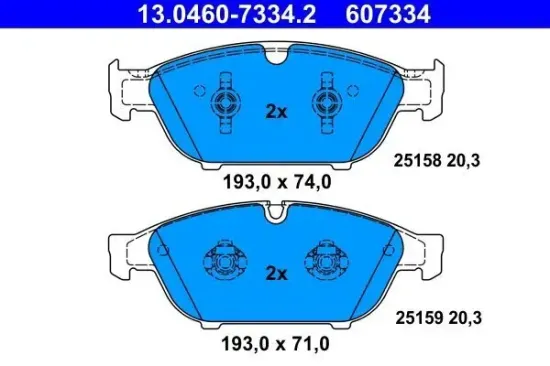 Bremsbelagsatz, Scheibenbremse ATE 13.0460-7334.2 Bild Bremsbelagsatz, Scheibenbremse ATE 13.0460-7334.2