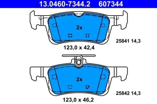 Bremsbelagsatz, Scheibenbremse ATE 13.0460-7344.2 Bild Bremsbelagsatz, Scheibenbremse ATE 13.0460-7344.2