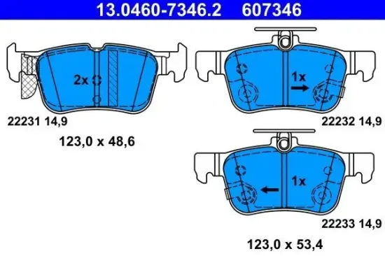 Bremsbelagsatz, Scheibenbremse ATE 13.0460-7346.2 Bild Bremsbelagsatz, Scheibenbremse ATE 13.0460-7346.2