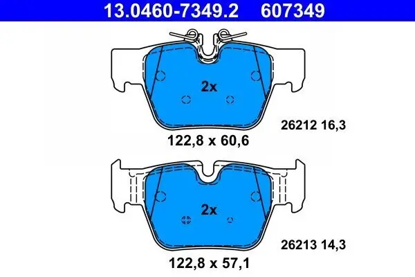 Bremsbelagsatz, Scheibenbremse Hinterachse ATE 13.0460-7349.2