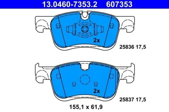 Bremsbelagsatz, Scheibenbremse Vorderachse ATE 13.0460-7353.2 Bild Bremsbelagsatz, Scheibenbremse Vorderachse ATE 13.0460-7353.2