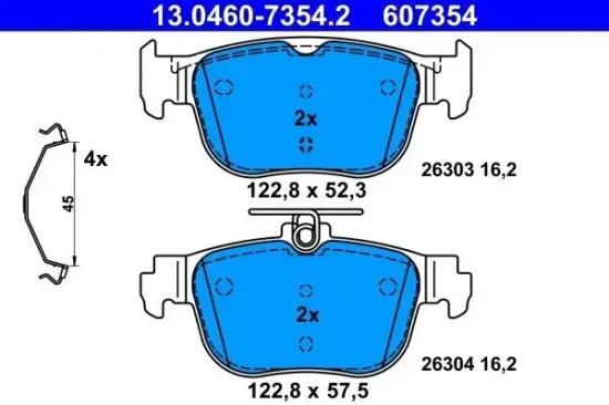 Bremsbelagsatz, Scheibenbremse ATE 13.0460-7354.2 Bild Bremsbelagsatz, Scheibenbremse ATE 13.0460-7354.2