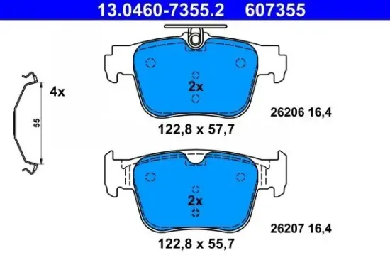 Bremsbelagsatz, Scheibenbremse ATE 13.0460-7355.2 Bild Bremsbelagsatz, Scheibenbremse ATE 13.0460-7355.2