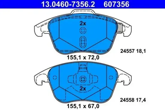 Bremsbelagsatz, Scheibenbremse ATE 13.0460-7356.2 Bild Bremsbelagsatz, Scheibenbremse ATE 13.0460-7356.2