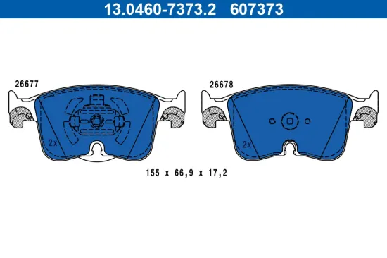 Bremsbelagsatz, Scheibenbremse Vorderachse ATE 13.0460-7373.2 Bild Bremsbelagsatz, Scheibenbremse Vorderachse ATE 13.0460-7373.2