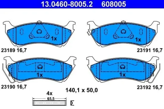 Bremsbelagsatz, Scheibenbremse ATE 13.0460-8005.2 Bild Bremsbelagsatz, Scheibenbremse ATE 13.0460-8005.2