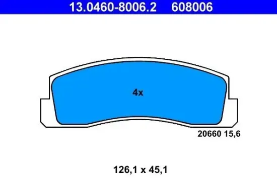 Bremsbelagsatz, Scheibenbremse ATE 13.0460-8006.2 Bild Bremsbelagsatz, Scheibenbremse ATE 13.0460-8006.2