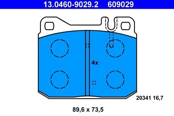 Bremsbelagsatz, Scheibenbremse ATE 13.0460-9029.2