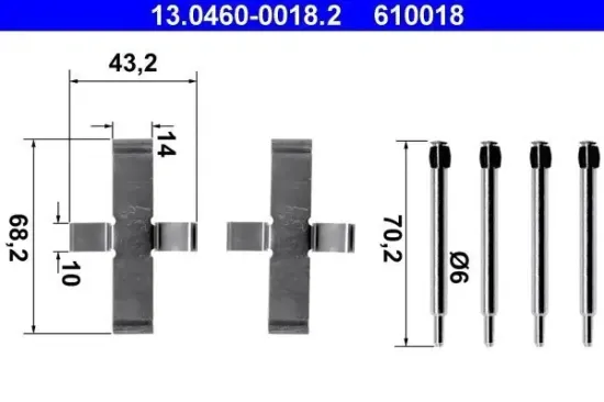 Zubehörsatz, Scheibenbremsbelag ATE 13.0460-0018.2 Bild Zubehörsatz, Scheibenbremsbelag ATE 13.0460-0018.2