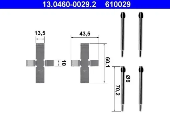 Zubehörsatz, Scheibenbremsbelag ATE 13.0460-0029.2 Bild Zubehörsatz, Scheibenbremsbelag ATE 13.0460-0029.2