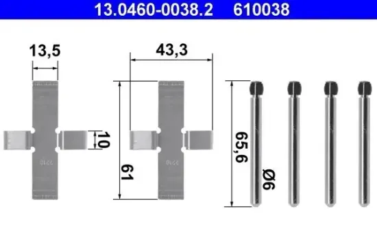 Zubehörsatz, Scheibenbremsbelag ATE 13.0460-0038.2 Bild Zubehörsatz, Scheibenbremsbelag ATE 13.0460-0038.2