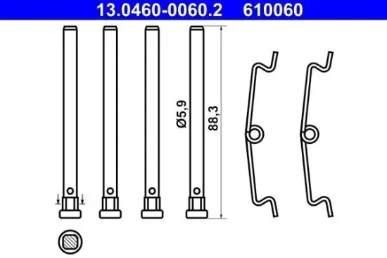 Zubehörsatz, Scheibenbremsbelag ATE 13.0460-0060.2 Bild Zubehörsatz, Scheibenbremsbelag ATE 13.0460-0060.2