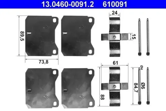 Zubehörsatz, Scheibenbremsbelag ATE 13.0460-0091.2 Bild Zubehörsatz, Scheibenbremsbelag ATE 13.0460-0091.2