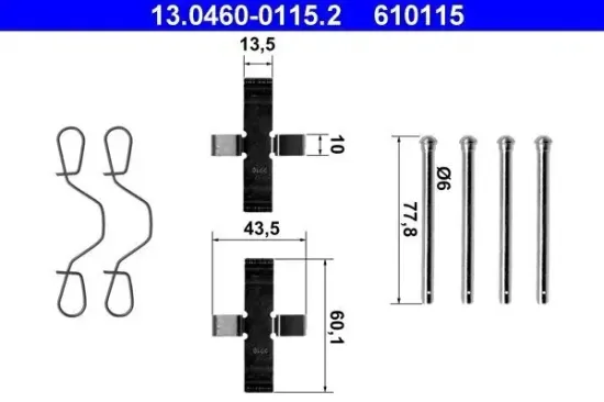 Zubehörsatz, Scheibenbremsbelag ATE 13.0460-0115.2 Bild Zubehörsatz, Scheibenbremsbelag ATE 13.0460-0115.2