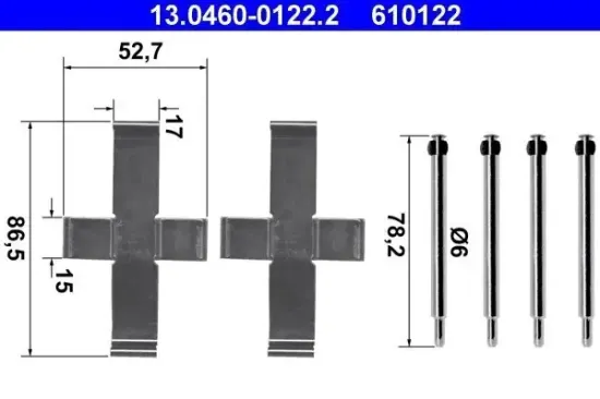 Zubehörsatz, Scheibenbremsbelag ATE 13.0460-0122.2 Bild Zubehörsatz, Scheibenbremsbelag ATE 13.0460-0122.2