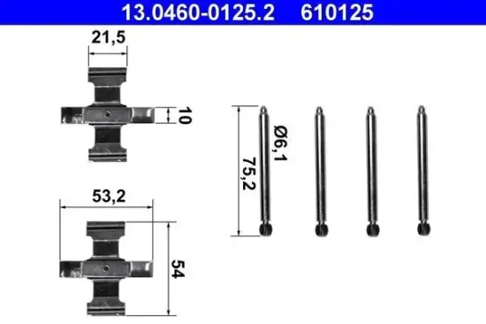 Zubehörsatz, Scheibenbremsbelag ATE 13.0460-0125.2 Bild Zubehörsatz, Scheibenbremsbelag ATE 13.0460-0125.2