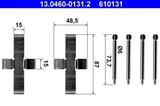 Zubehörsatz, Scheibenbremsbelag ATE 13.0460-0131.2 Bild Zubehörsatz, Scheibenbremsbelag ATE 13.0460-0131.2